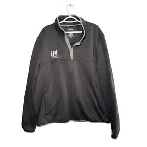 LL Bean black slightly fitted henley‎ sweater mens XXL cozy preppy golf casual